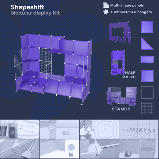 Grape Purple Modular Artist Alley Display Booth Kit with Panels and Connectors