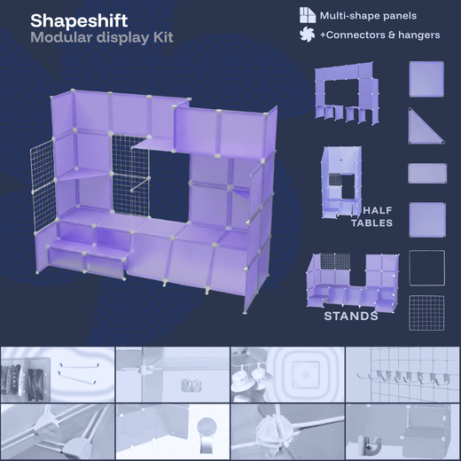 Lavender Purple Modular Artist Alley Display Booth Kit with Panels and Connectors