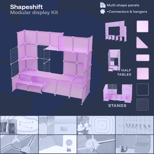 Lilac Purple Modular Artist Alley Display Booth Kit with Panels and Connectors