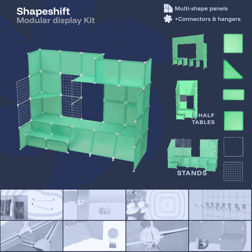 Mint Green Modular Artist Alley Display Booth Kit with Panels and Connectors