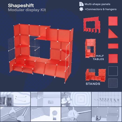 Scarlet Red Modular Artist Alley Display Booth Kit with Panels and Connectors