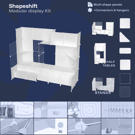 Snow White Modular Artist Alley Display Booth Kit with Panels and Connectors