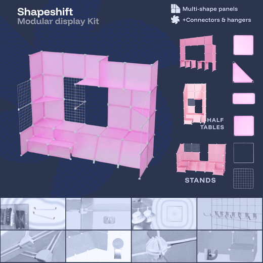 Watermelon Pink Modular Artist Alley Display Booth Kit with Panels and Connectors