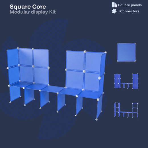 Royal Blue Modular Artist Alley Display Booth Kit with Panels and Connectors